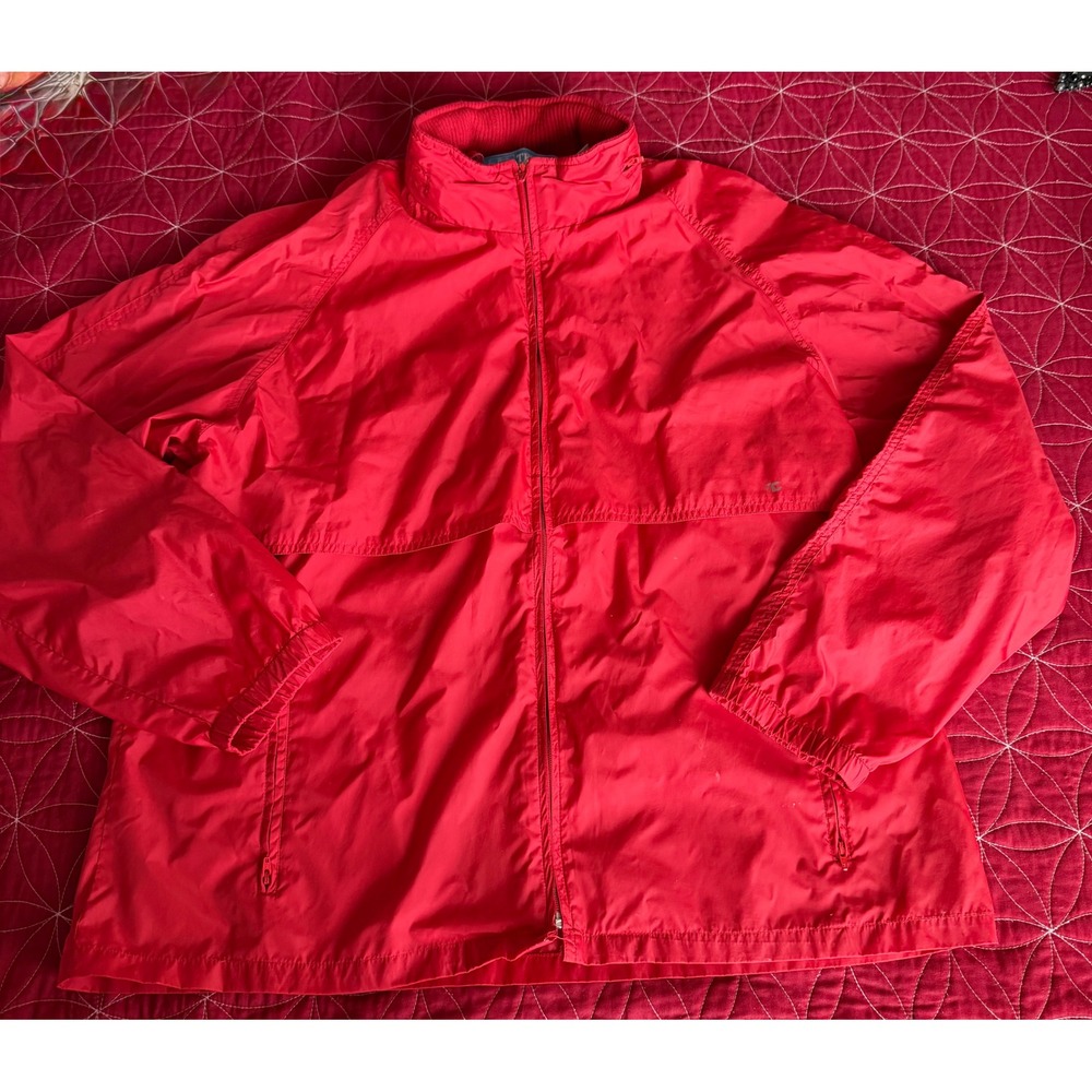 Woolrich‎ Teton Group Mens Red Nylon Windbreaker Full Zip Jacket 4120 Large